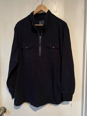 Converse One Star navy  Zip Pullover Shirt Long Sleeve Men Sz XL
